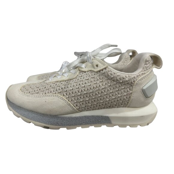 Vintage Havana Women's Woven Knit Lace-Up Sneakers Beige White Textured Sole 5.5 - Picture 6 of 11